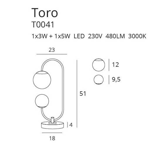 Lampka Nocna MaxLight Toro T0041